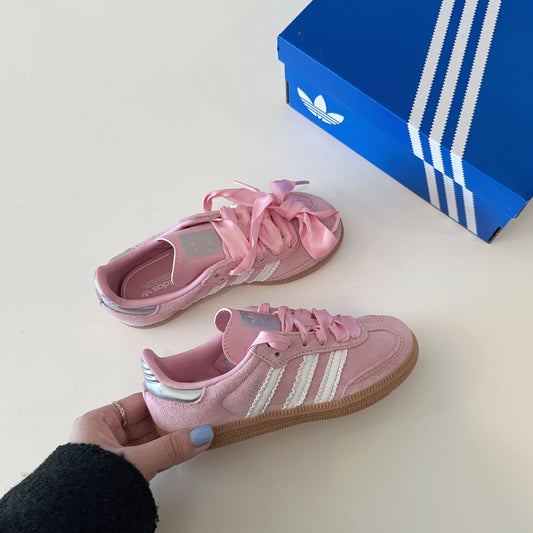 아디다스 삼바 OG 핑크 화이트 프릴 리틀 키즈