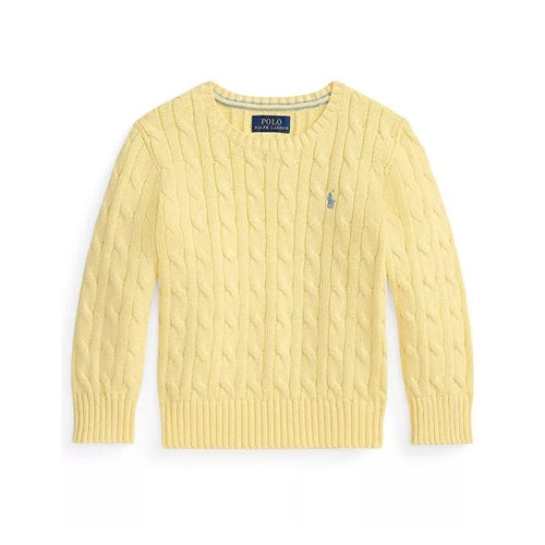 [SALE] 폴로 케이블 니트 코튼 스웨터 옐로우