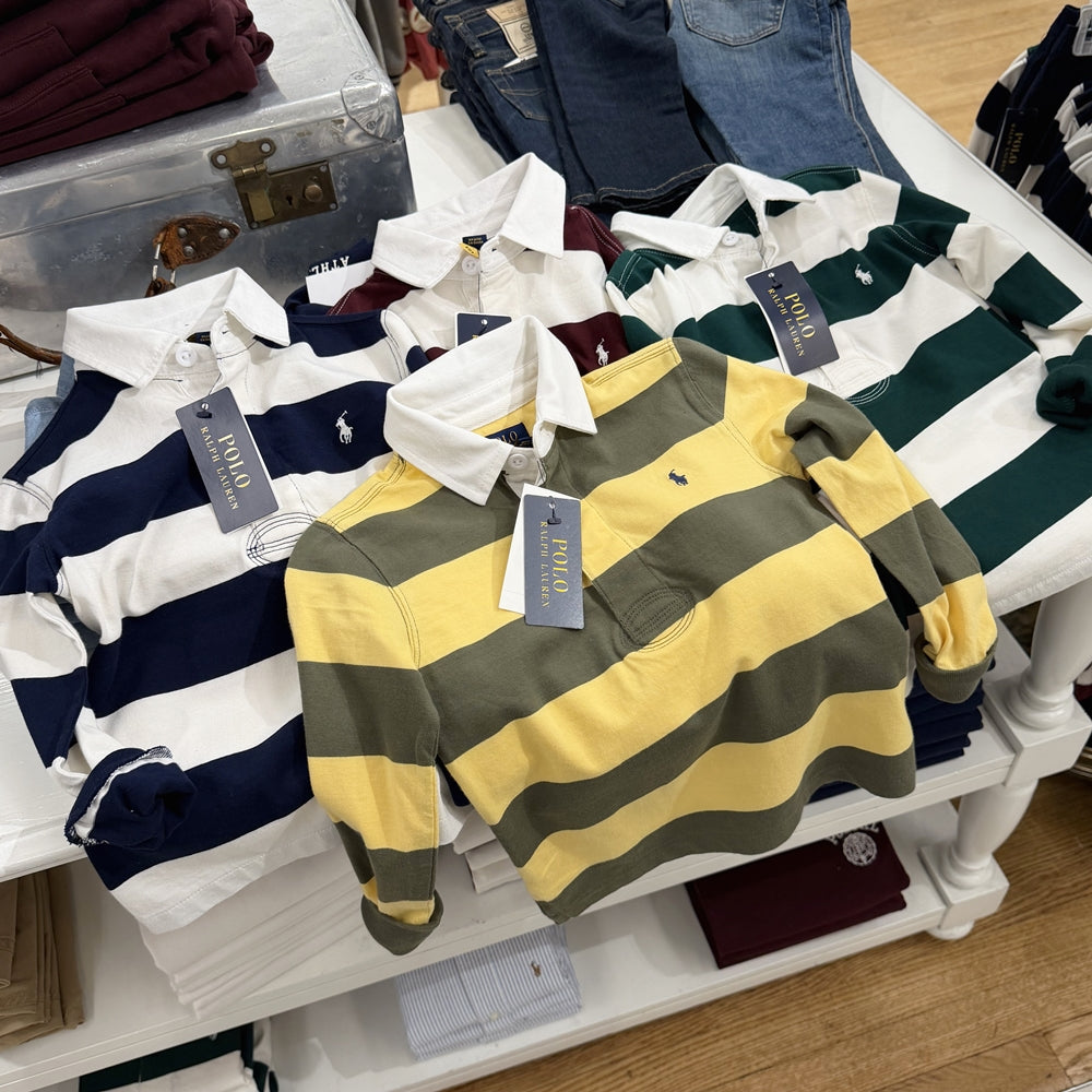 폴로 랄프로렌 럭비 티셔츠 네이비 화이트 (2T~XL)