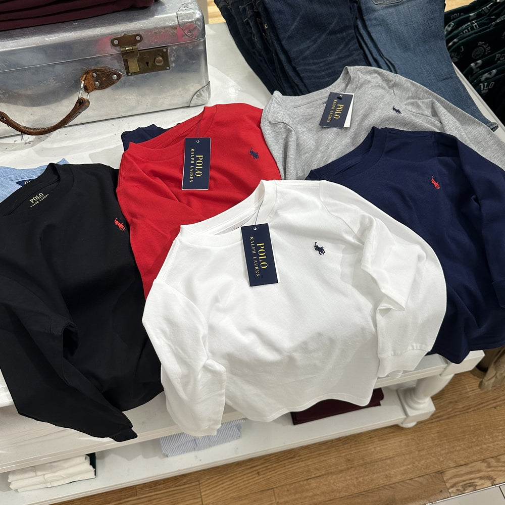 폴로 랄프로렌 롱 슬리브 티셔츠 그레이 (2T~XL)